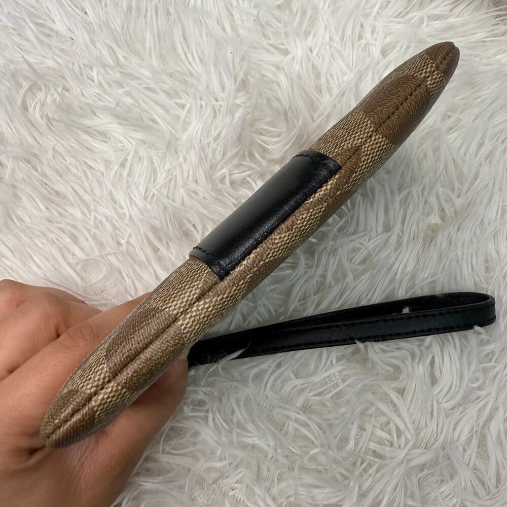 COACH Black and Brown Signature Coated Canvas Wristlet - Picture 6 of 6